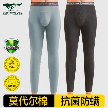 七匹狼莫代尔棉男士秋裤男款保暖裤秋冬季青少年打底线裤衬裤毛裤商品大图