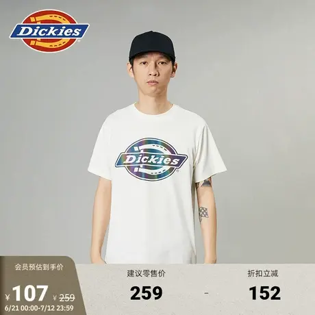 Dickies春夏 炫彩logo印花镭射休闲圆领短袖T恤 男女情侣图片
