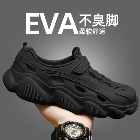 凉鞋男款夏季外穿2024新款厚底防滑软底沙滩鞋开车户外透气拖鞋男商品大图
