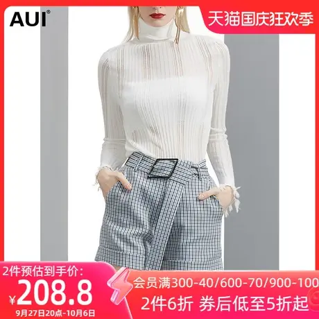 气质简约高领套头长袖毛衣女秋2022新款时尚修身显瘦外穿毛织上衣图片