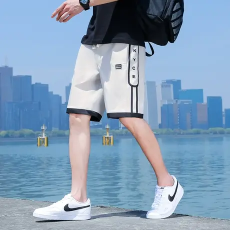 短裤男2023夏季新款休闲裤五分裤冰感沙滩裤青少年学生卫裤男运动商品大图