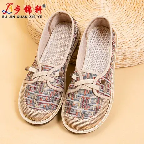 2023新款春夏老北京布鞋女软底防滑中老年奶奶绣花妈妈布鞋老人鞋商品大图