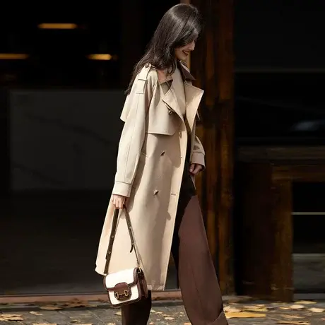 时尚气质通勤中长款风衣外套女2023年秋季新款百搭休闲上班族上衣图片