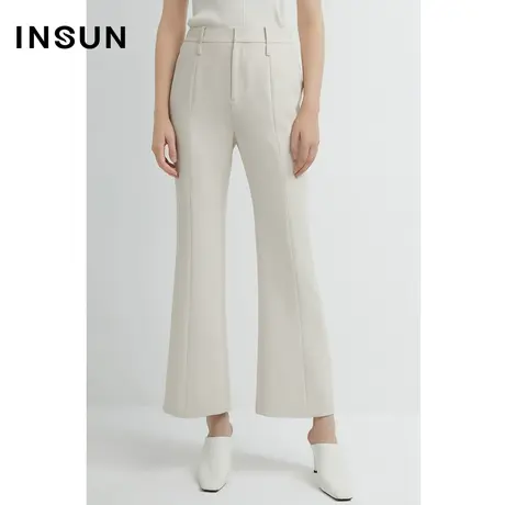 INSUN恩裳线上专选春季斜纹纹理微喇休闲裤图片
