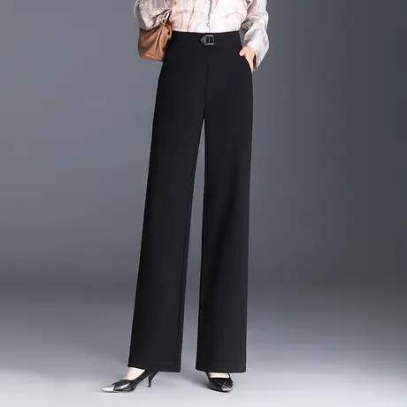 黑色西装裤阔腿裤女秋季2023新款垂感高腰长裤显瘦通勤直筒休闲裤商品大图