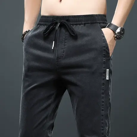 夏季轻薄款潮流休闲长裤男款修身小脚直筒男裤子夏天2024新款夏裤图片