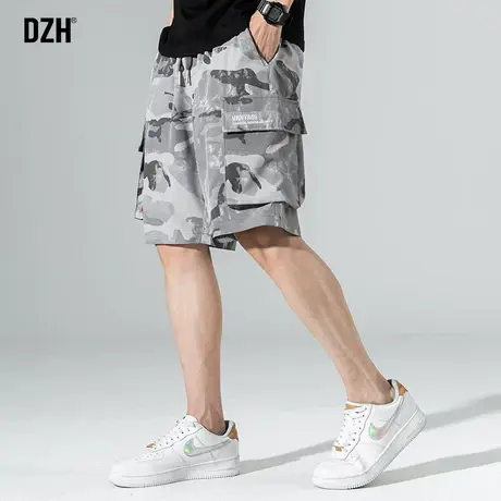男生美式迷彩工装短裤男宽松夏季薄款冰丝速干中裤外穿休闲五分裤商品大图