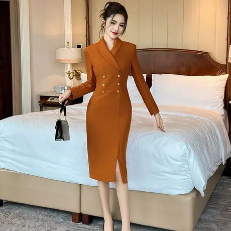 通勤气质工作装职业西装连衣裙时尚女神高级感修身显瘦包臀裙冬季图片