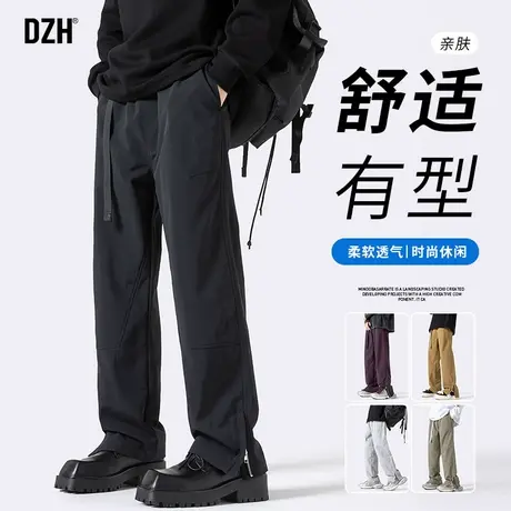 冲锋裤男款青少年黑色裤子男直筒休闲长裤2024年春季登山裤防风裤商品大图