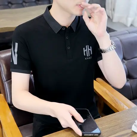 翻领短袖t恤男士夏季潮流个性半袖带领休闲夏装保罗POLO衫上衣服T商品大图