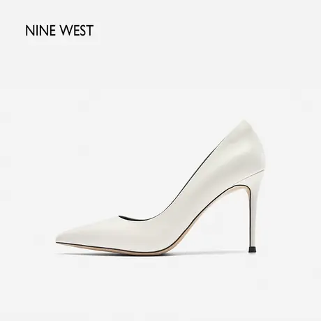 Nine West/玖熙真皮尖头浅口高跟鞋2023秋新款职场通勤单鞋多巴胺商品大图