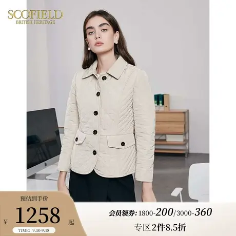 Scofield菱格通勤休闲气质简约短款棉服外套女装2023年秋冬新款商品大图