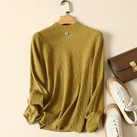 半高领毛衣套头打底衫女秋冬2022年新款内搭爆款百搭洋气针织衫女商品大图