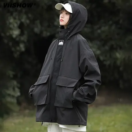VIISHOW机能风冲锋夹克男秋季运动户外宽松夹克工装山系登山服外商品大图