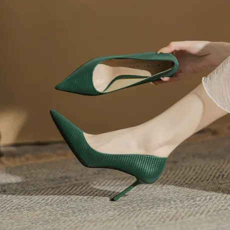 法式设计感小众高跟鞋细跟2023年春夏季新款性感气质尖头职业单鞋图片