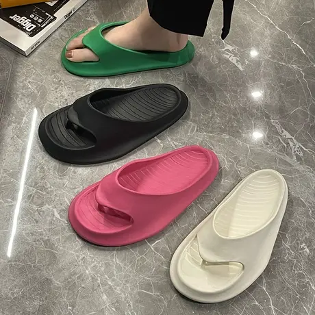 踩屎感厚底人字拖女夏季ins潮网红简约时尚外穿防滑夹脚沙滩拖鞋商品大图