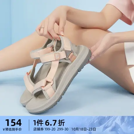 骆驼女鞋2023夏季新款运动凉鞋女款透气耐磨魔术贴轻便休闲沙滩鞋商品大图
