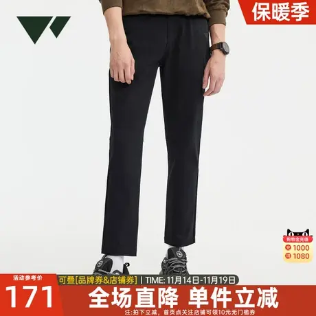 七匹狼狼族部落休闲裤男士春季新款防泼水直筒中腰耐磨长裤子男装图片