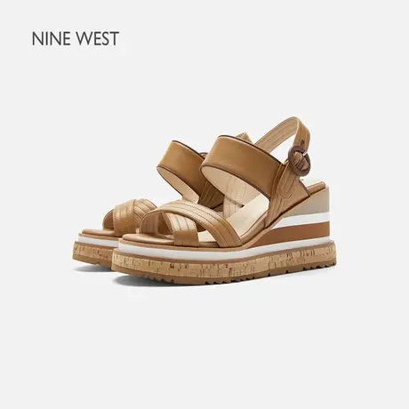 Nine West/玖熙坡跟凉鞋女2025夏季新款防水台波西米亚风度假凉鞋图片