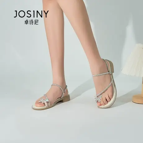 卓诗尼蝴蝶结凉鞋女2025新款夏季配裙子外穿绝美凉拖法式时尚拖鞋图片