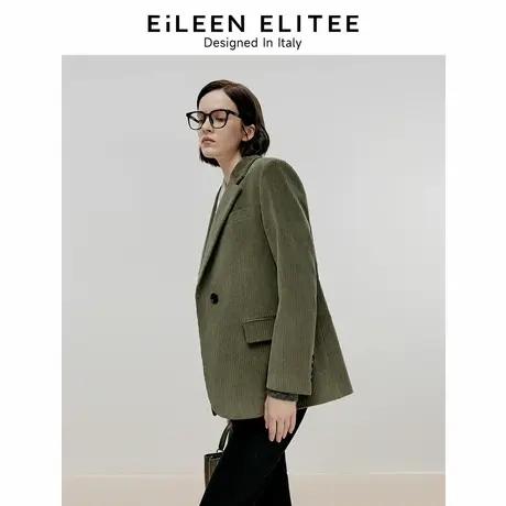 朗姿欧洲EiLEEN ELITEE棉质秋冬设计感西装外套女2024年冬季新款图片