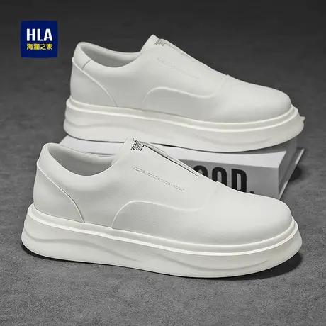 HLA/海澜之家男鞋新款夏季时尚透气百搭飞织休闲鞋增高耐磨运动鞋商品大图