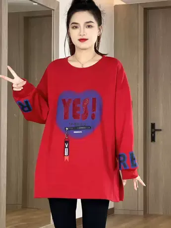 爆款字母拉链圆领卫衣女2023秋季新款韩版宽松遮肉洋气外穿上衣潮商品大图