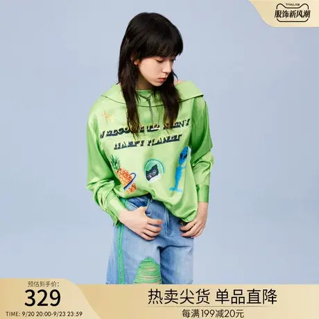 RIENYRE衬衫女2023年春夏季新款少年感穿搭高级长袖正反两穿上衣商品大图