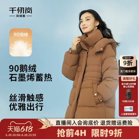 【鹅绒】千仞岗2024冬季新款连帽短款羽绒服鸭绒保暖纯色女士外套图片