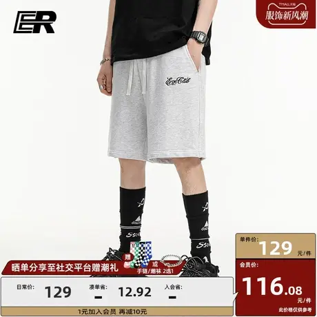 ER运动短裤男2023夏季宽松潮牌五分裤美式复古高街篮球休闲裤ins商品大图