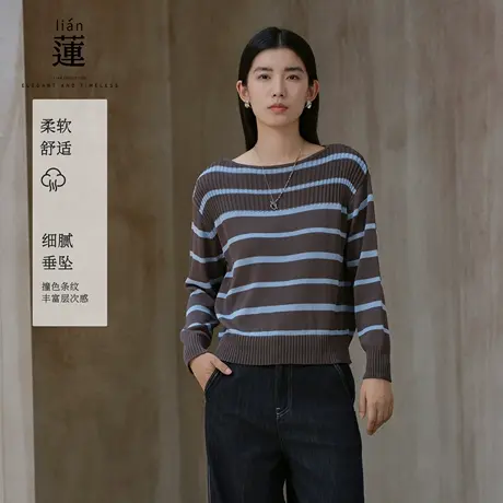 【商场同款】阿依莲时尚气质毛衣女25秋季新款慵懒风宽松针织上衣商品大图