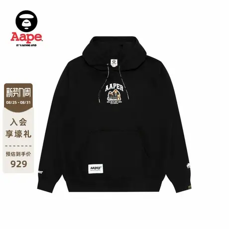 Aape旗舰店男装秋冬猿人军团徽章休闲潮流薄绒连帽卫衣C370XXP图片