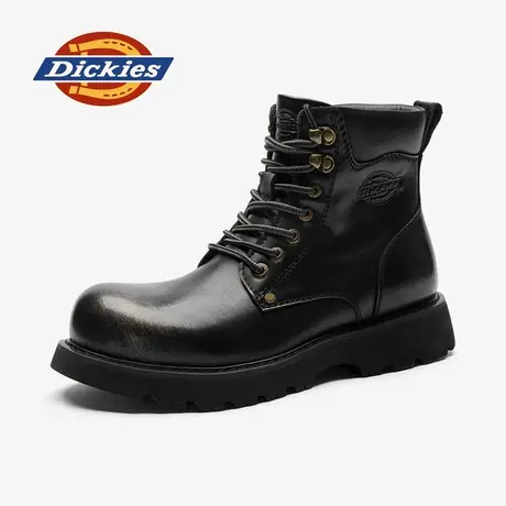 Dickies马丁靴男2025新款秋冬男士皮靴黑色工装靴子休闲亮皮靴子商品大图
