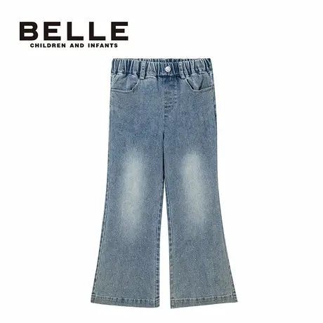百丽童装微喇裤时尚裤腿牛仔裤商品大图