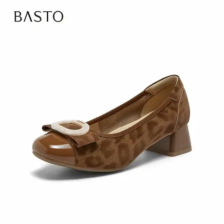 百思图2026春季新款商场同款简约时尚通勤女浅口单鞋X2600AQ6图片