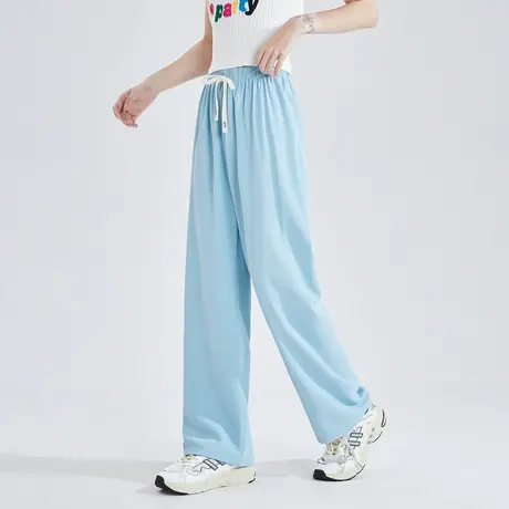 唐狮休闲阔腿裤女夏季垂感裤宽松百搭薄款窄版直筒拖地裤子商品大图
