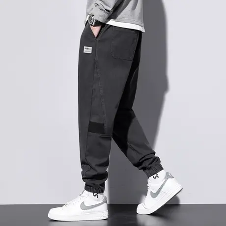 秋季长裤子男休闲裤韩版潮流宽松运动裤小脚束脚九分抽绳卫裤百搭图片