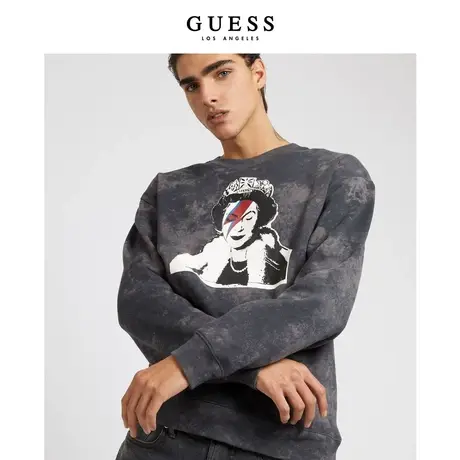 【38上新季】GUESS×BRANDALISED涂鸦胶囊系列男oversize圆领卫衣商品大图