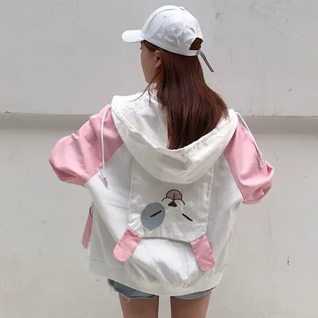 2021春季新款初高中学生百搭外套软妹可爱萌系学院风宽松外套女潮图片