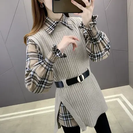 中长款毛衣女秋冬装2023年新款套头针织打底衫时尚爆款韩版慵懒风图片