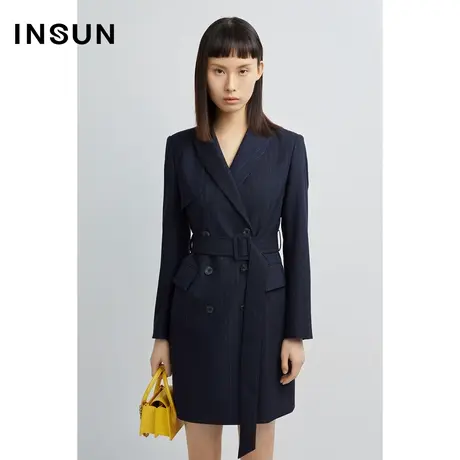 INSUN恩裳秋季易打理西装连衣裙图片