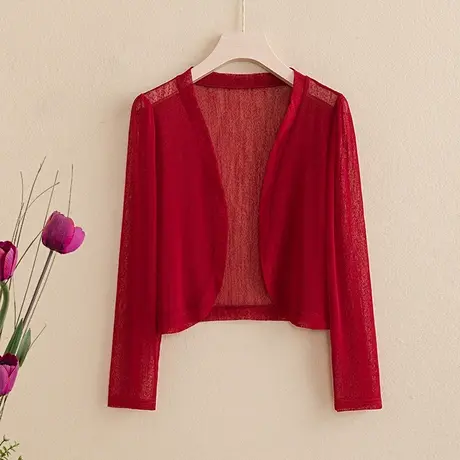 针织披肩女2023春秋新款短款小个子外套上衣宽松长袖纯色毛衣外搭图片