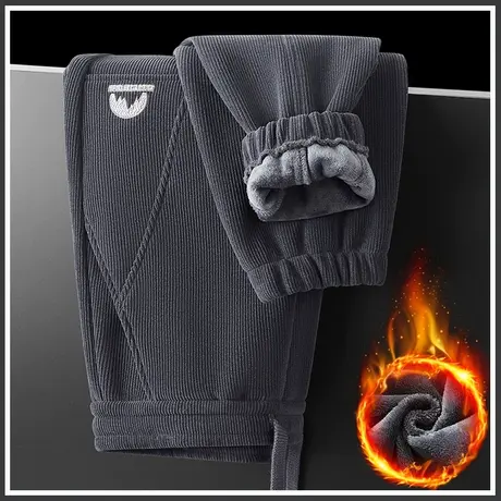 冬天冬季保暖加厚加绒束脚防风休闲裤子秋冬款男装2023年新款卫裤商品大图