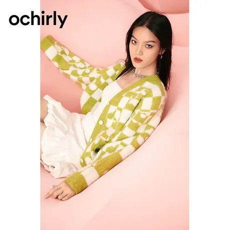 【呼呼严选专享】ochirly欧时力 含羊毛针织外套女 新款秋装开衫图片