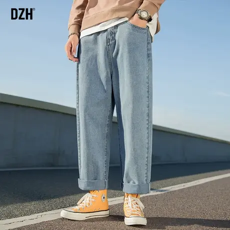 男士浅色阔腿牛仔裤男直筒春秋宽松休闲裤子2024新款长裤百搭男裤商品大图