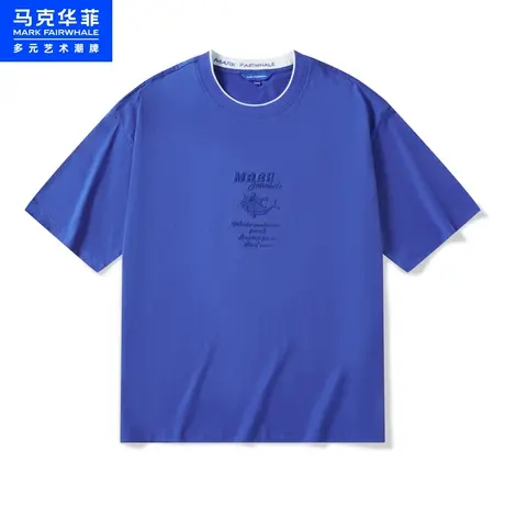 商场同款马克华菲字母鲸鱼刺绣凉感面料短袖T恤男23夏季新款上衣图片