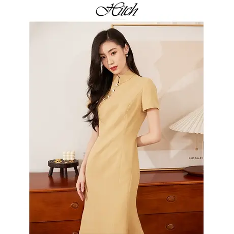 希区瑞普高端中式改良版旗袍2023夏新款女茶服国风文艺复古连衣裙商品大图