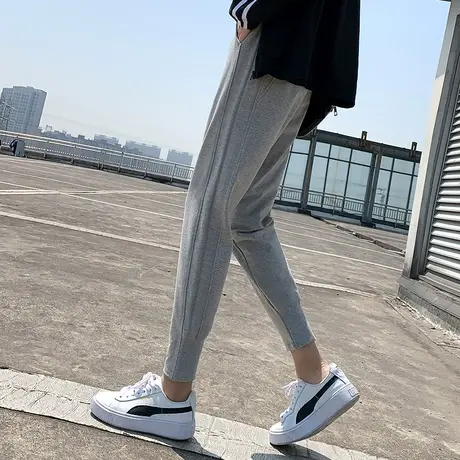 运动裤夏季薄款女2022新款宽松束脚休闲裤子显瘦百搭九分卫裤夏图片