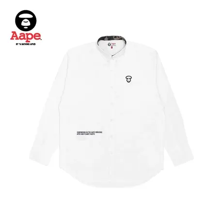 Aape男装秋款猿颜小标字母刺绣迷彩拼接长袖衬衫8369XXG商品大图