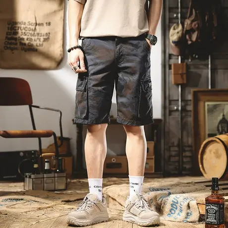 夏季薄款高端迷彩工装短裤男士宽松纯棉休闲运动五分裤男青年中裤商品大图